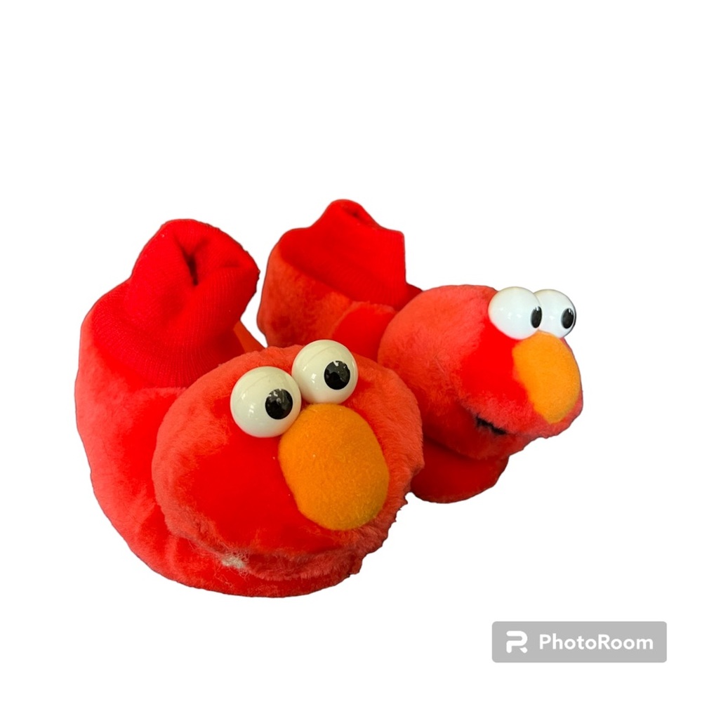 🔴ELMO: Kid’s unisex size 9-10, slide-on Elmo head slippers, preowned🔴